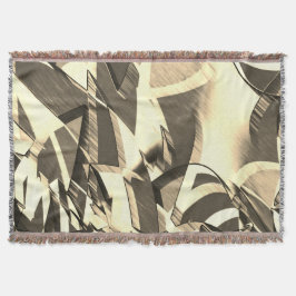 Beige streaks på en brun, förbryllad bild filt