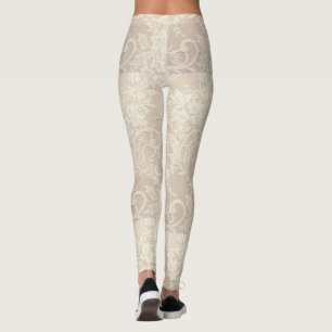 Beige Stripe Leggings