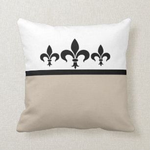 Beige Stroppig Fleur De Lis Kudde