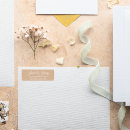 Beige Stylized Namn Bröllop Returadress Returadress Etikett