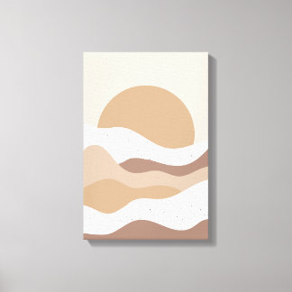 Beige Sun Boho Wall Art – Minimalist Poster Canvastryck