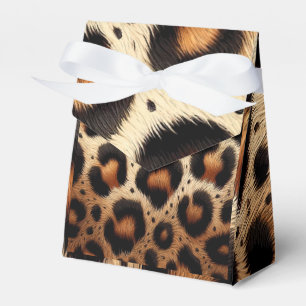 Beige & svart leopardpäls djurtryck fläckar  presentaskar