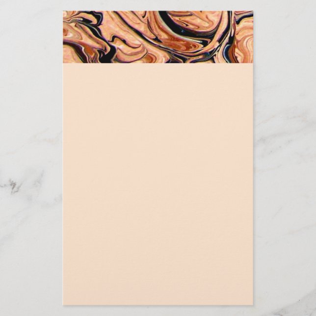 Beige Svart Marmor Abstrakt Mönster Bakgrund Brevpapper (Framsida)