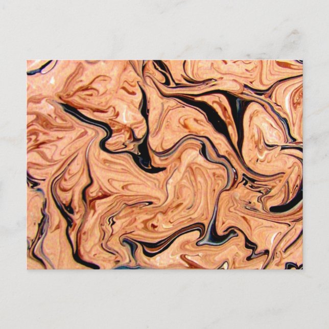 Beige Svart Marmor Abstrakt Mönster Bakgrund Vykort (Framsida)