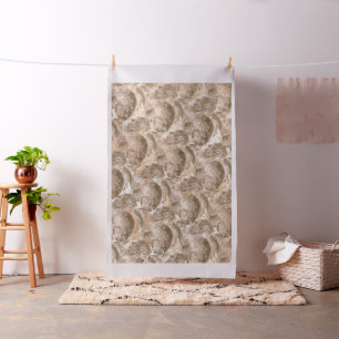 Beige Swirl Tapet. Coral Löv Textile Tyg