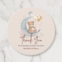 Beige Tack Nalle Baby Shower