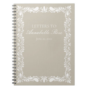 Beige Talaver Tile Fiesta Brev till Birthday Girl Anteckningsbok