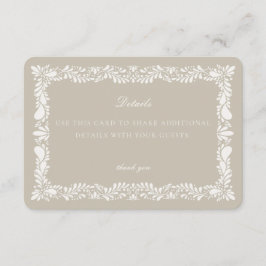 Beige Talavera-plattor  Detaljkort Inbjudan Infogn