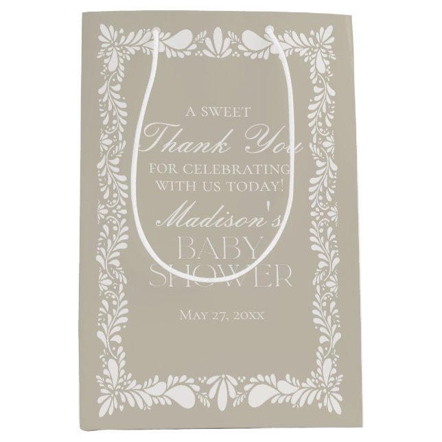 Beige Talavera Tile Fiesta Baby Shower Favors favo (Framsidan)