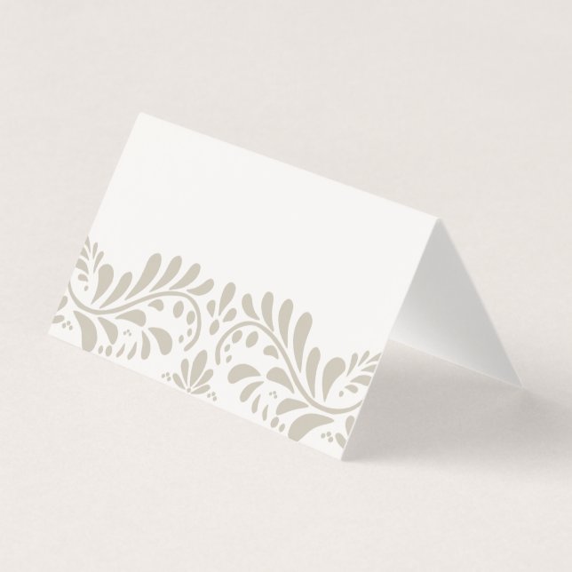 Beige Talavera Tile Fiesta Place Card Bord Decor Kort (Framsida)