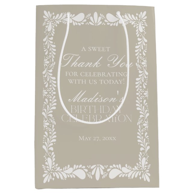 Beige Talavera Tile Mexican Fiesta Birthday Favors (Framsidan)