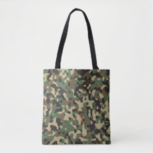 Beige, Tan Brown, Grönt, Mörk Grått Camouflage Tygkasse