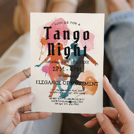 Beige Tango party och Tango Dancers bjudande Inbjudningar