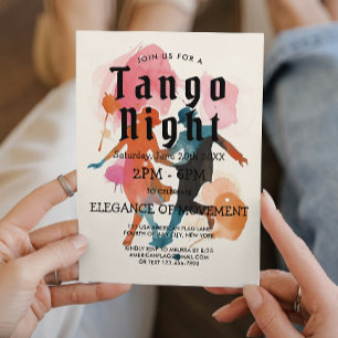 Beige Tango party och Tango Dancers bjudande Inbjudningar