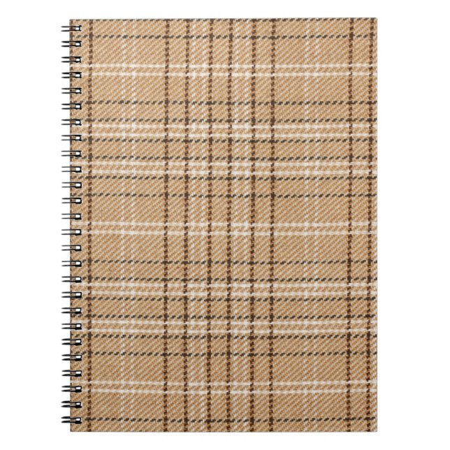 Beige Tartan: Klassisk Play Weave. Anteckningsbok (Framsidan)