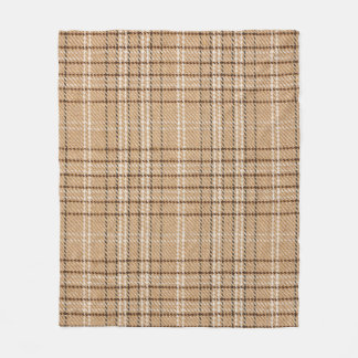 Beige Tartan: Klassisk Play Weave. Fleecefilt
