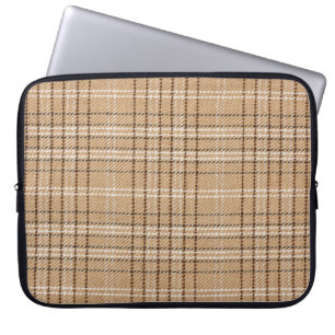 Beige Tartan: Klassisk Play Weave. Laptop Fodral