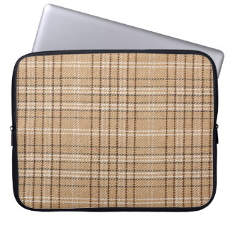 Beige Tartan: Klassisk Play Weave. Laptop Fodral