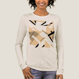 Beige Taupe Black Shapes Abstrakt MCM-inspirerad T Shirt