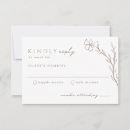 Beige Taupe Modern Stenciled Botanical Neutralt OSA Kort