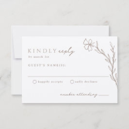 Beige Taupe Modern Stenciled Botanical Neutralt OSA Kort