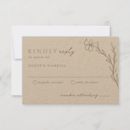 Beige Taupe Modern Stenciled Botanical Neutralt OSA Kort
