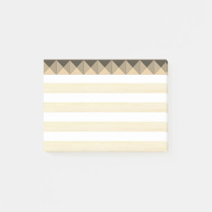 Beige Taupe och vita ränder Post-it Block