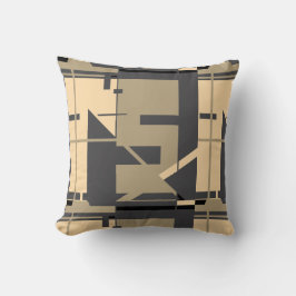 Beige Taupe på träkolsgeometrisk abstrakt design Kudde