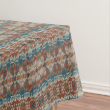 Beige Taupe Red Brown Teal Blue Tribal Art Mönster