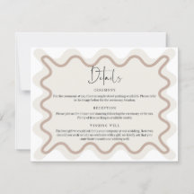 Beige Taupe Vågigt Gräns-informationskort för hölj