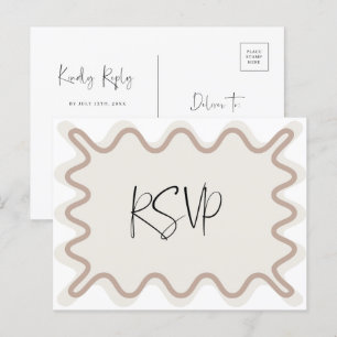Beige Taupe Vågigt Gräns OSA vykort