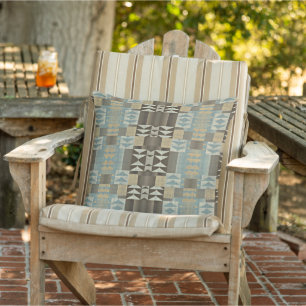Beige Teal Blå Grön Taupe Brun Tribal Art Kudde