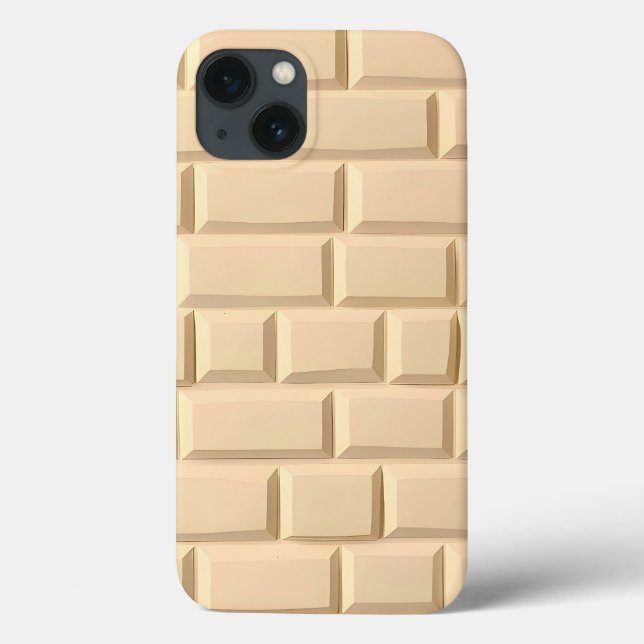 Beige Tegel Mönster iPhone Fodral Modern Stil (Baksida)