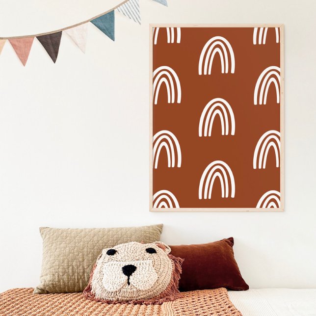 Beige/Terracotta Boho Rainbows Nursery Decor Poster (Skapare uppladdad)