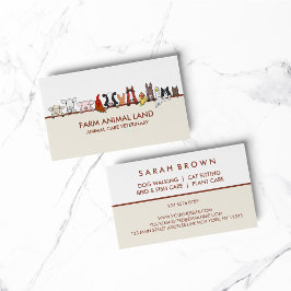 Beige Terracotta Boskap Veterinary pet Visitkort