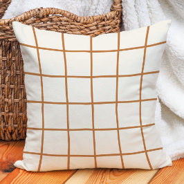 Beige Terrakotta Bränd Orange Höst Rutigt Schackru Kudde