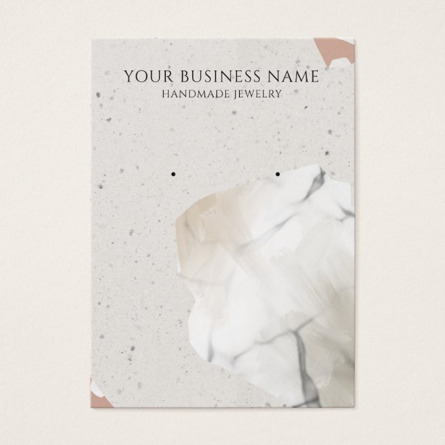 Beige Terrazzo Visning Cards Visitkort (Framsidan)