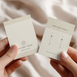 Beige Textured Earring Display Card Visitkort