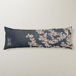 Beige texturerat "unisont " för blommar blått, kroppskudde