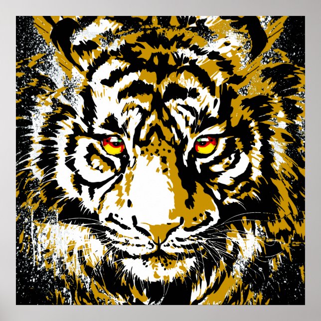 Beige Tiger Head - Tiger Poster Square (Framsidan)