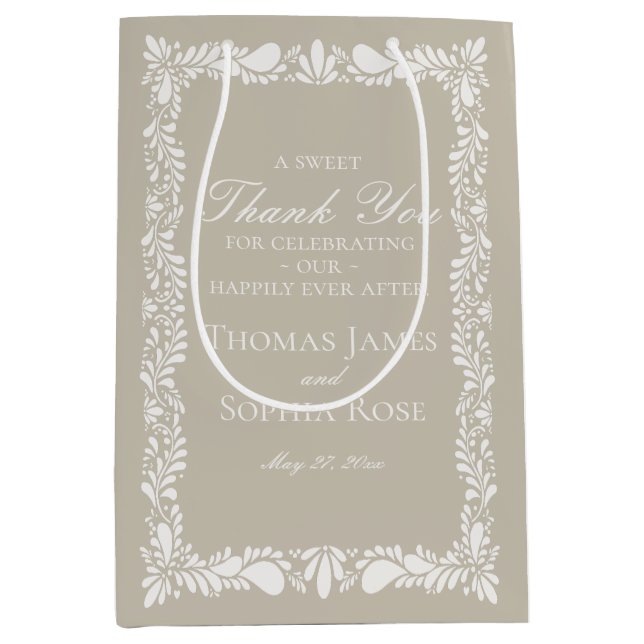 Beige Tile Talavera Spanska fiesta Wedding Favors (Framsidan)