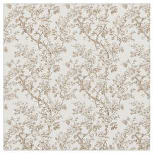 Beige Toile med Ro och Curving Grenar Tyg