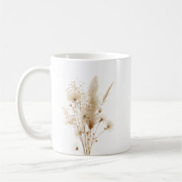Beige Torkad Blomma Botanisk Kaffemugg