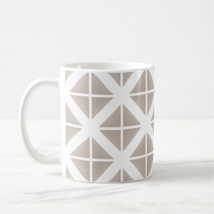 Beige Trendig Triangle Mönster Kaffemugg