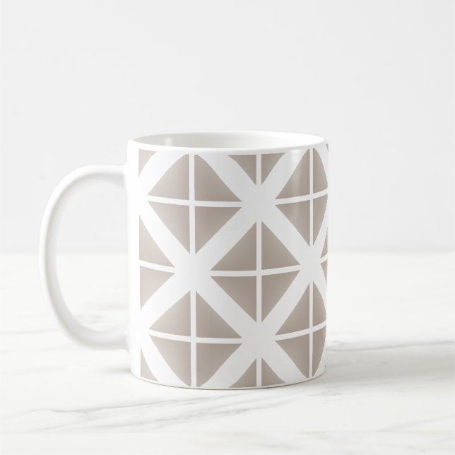 Beige Trendig Triangle Mönster Kaffemugg (Vänster)