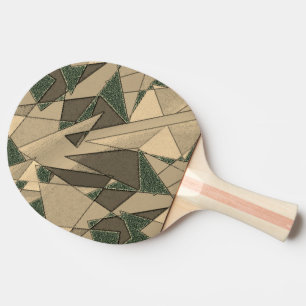 Beige triangulär urklipp på "mörk grönt bakgrund" pingisracket
