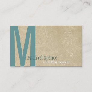 Beige turkos för Monogram som iscensätter Visitkort
