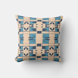 Beige Turkvoise Navy Mediterranean Small Mosaics Kudde