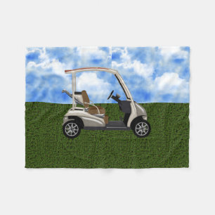 beige vagn för Golf 3D på gräs Fleecefilt