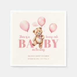 Beige vi kan vänta minimalistiskt babydusch tidigt pappersservett